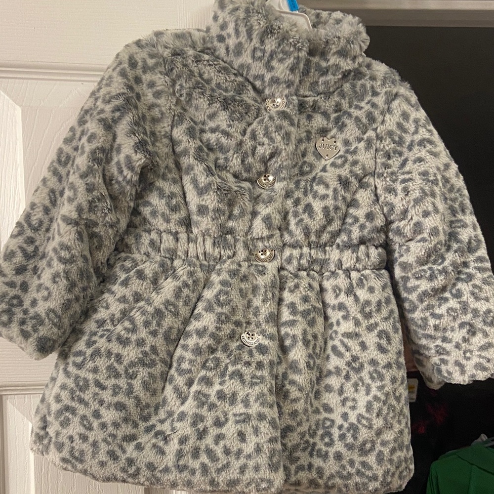 Juicy Couture Kids Faux Fur Leopard Jacket